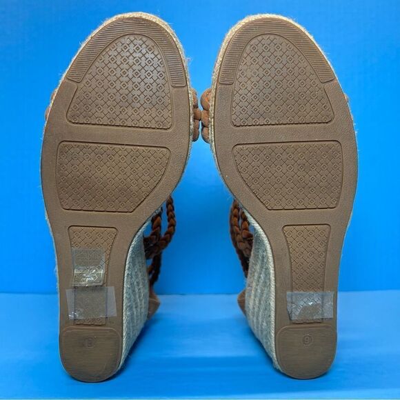 Tory Burch Bailey Braided Ankle Strap SOHO Lux Suede Espadrille Wedge Sandals 9 - Picture 8 of 13